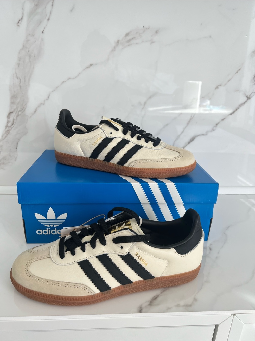 NIB adidas Samba OG Cream White Sand Strata ID0478 Women's Size New